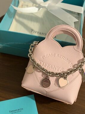 Tiffany & Co. Pale Pink Leather Mini Charm Bag